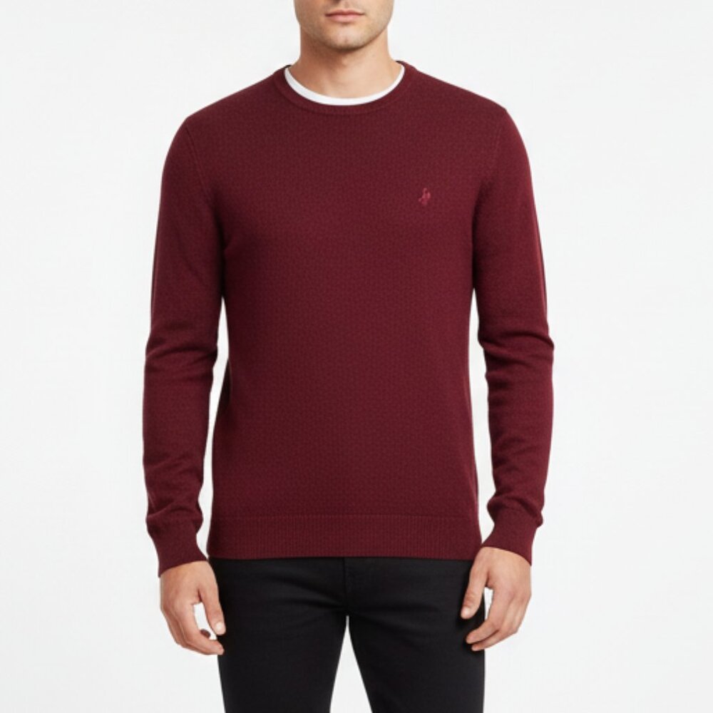 Bayard‎ 1925 Wool Blend Made in Italy Burgundy Crewneck Sweater Size M